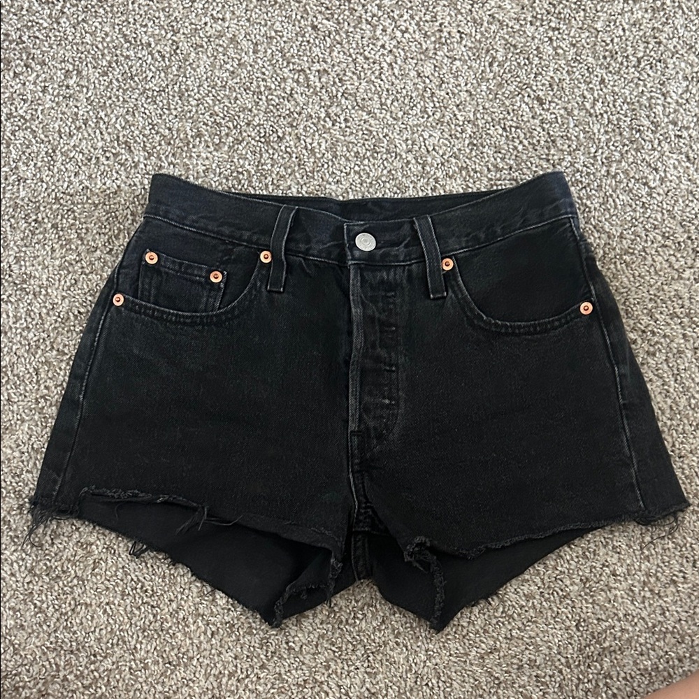 Black Levi 501 Shorts
